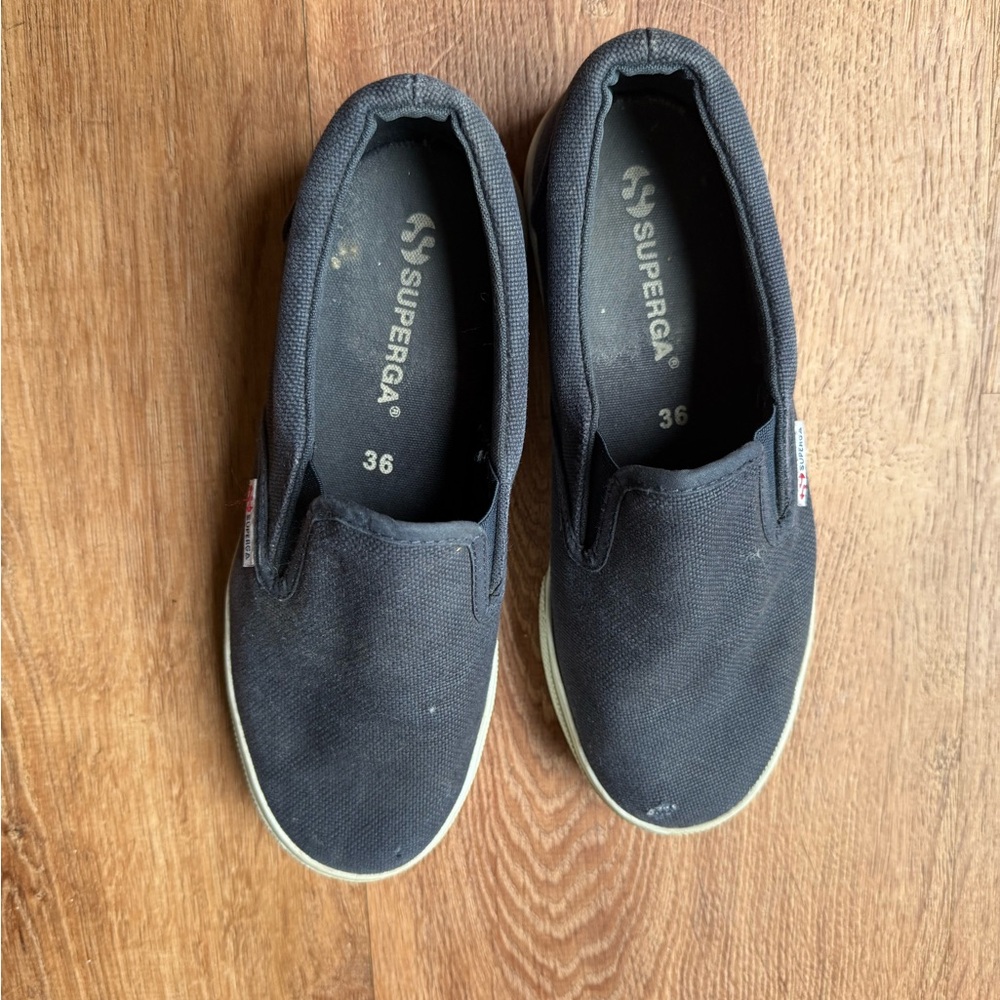 Superga Women’s Navy Slip-On Platform Shoes